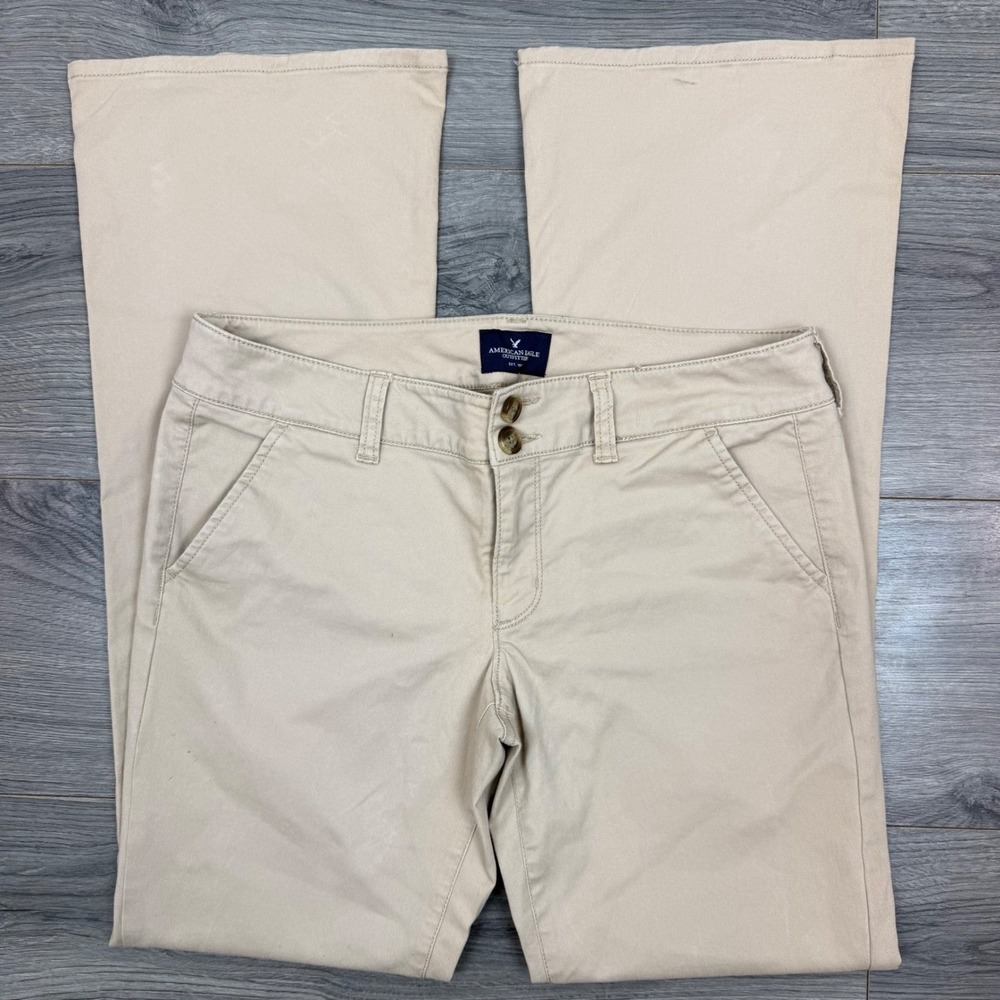 American Eagle Artist Low Rise Khaki Pants Women's 6R Stretch Beige Chino